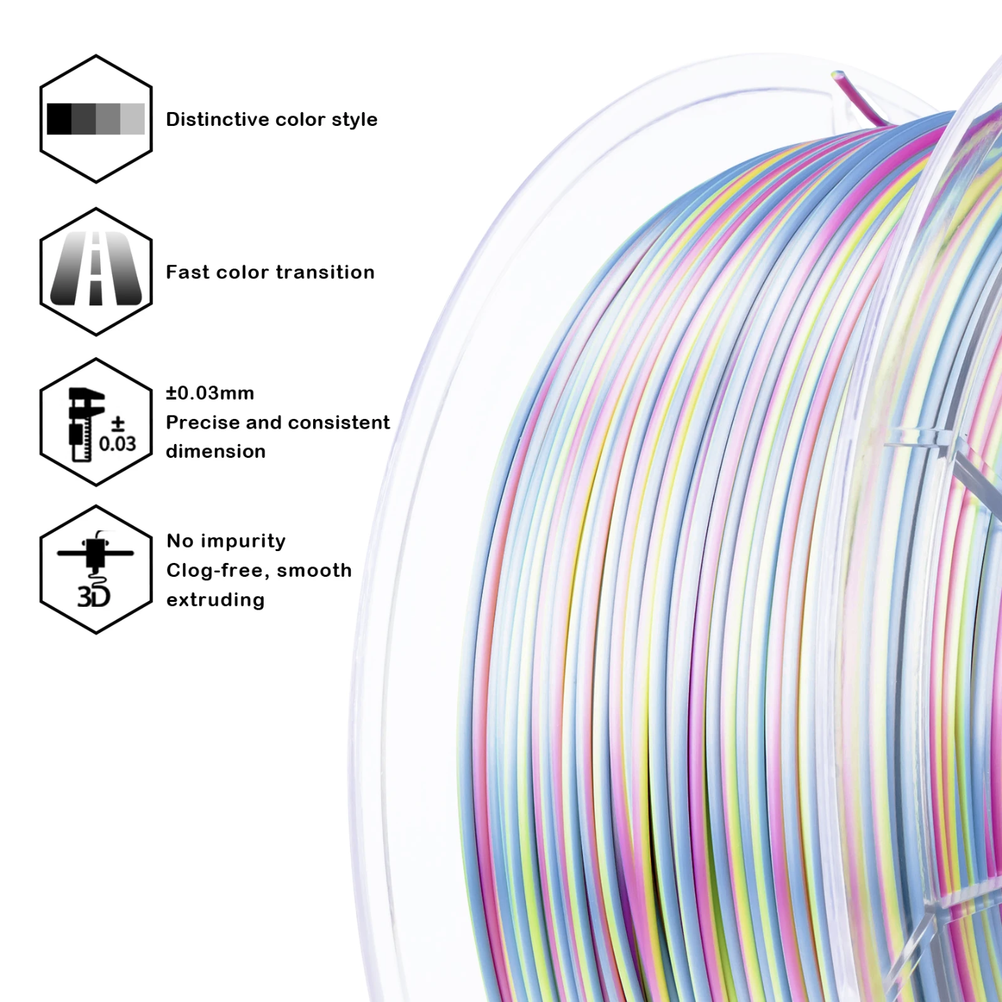 Ziro PLA Stripes - Silk Hologram